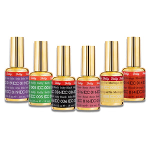 DND DC Jelly Gel Polish Set Ball Pit Jelly display showing all six jelly gel polish shades in the collection lineup