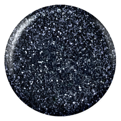 DND DC Seaweed #252 metallic black gel polish swatch showing deep black color and shine