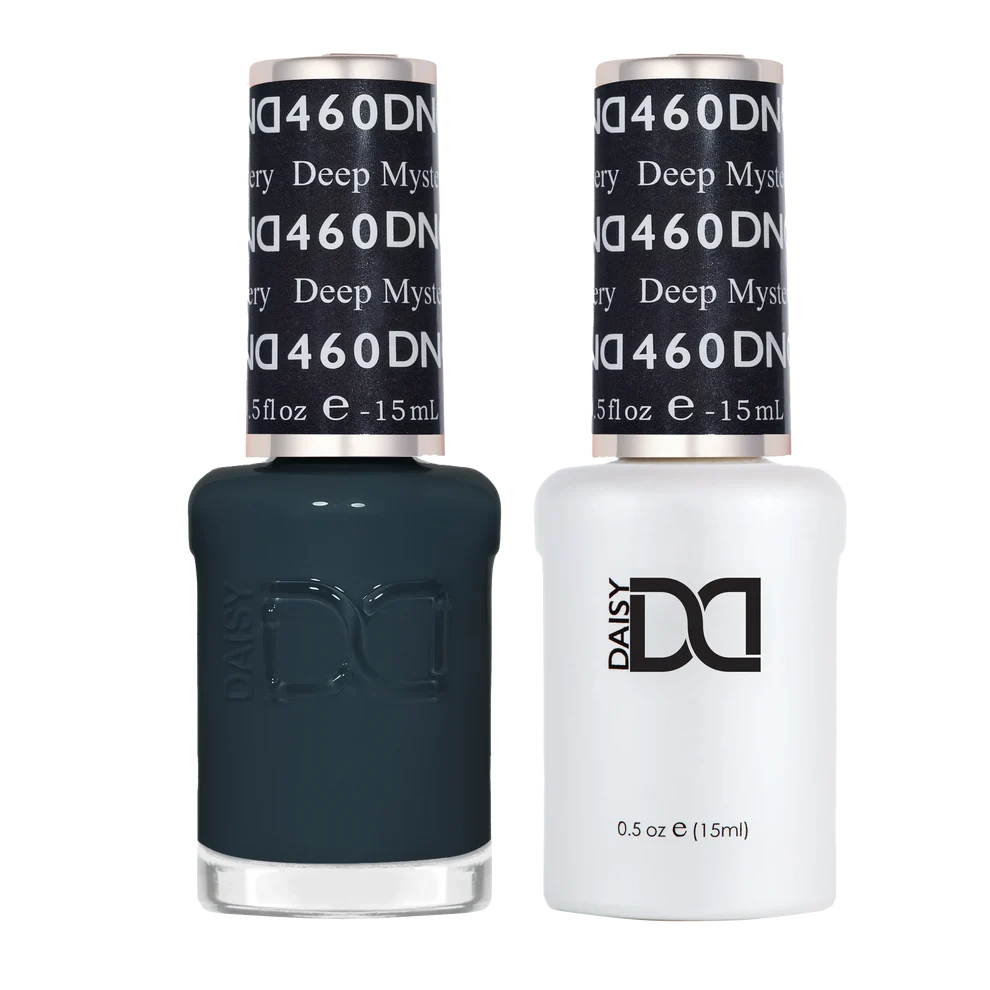 DND Deep Mystery #460 Gel & Lacquer Duo featuring matching gel polish and nail lacquer.
