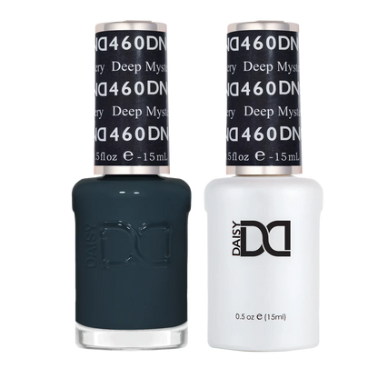 DND Deep Mystery #460 Gel & Lacquer Duo featuring matching gel polish and nail lacquer.
