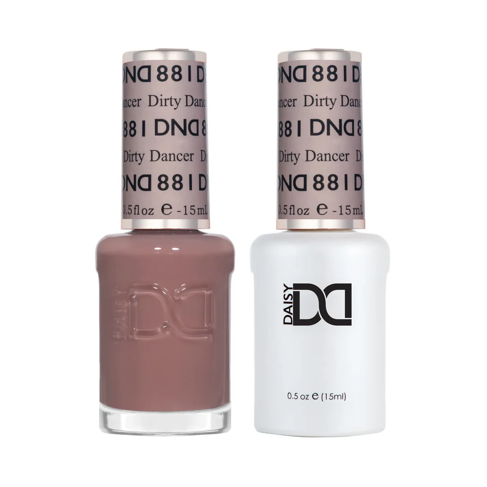 DND Dirty Dancer 881 gel and lacquer polish bottles, DND gel polish Canada, DND nail polish Canada