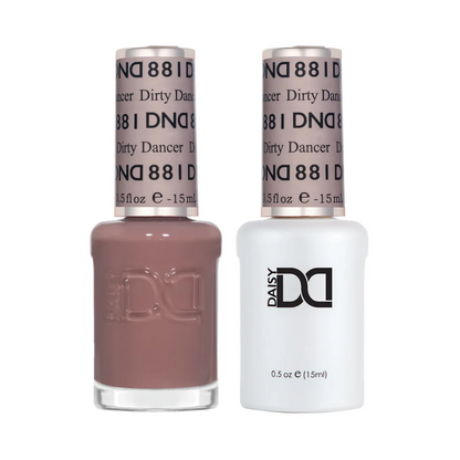 DND Dirty Dancer 881 gel and lacquer polish bottles, DND gel polish Canada, DND nail polish Canada