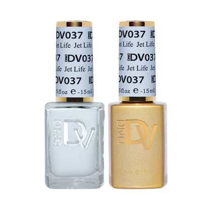 DND Diva Duo Jet Life #037 gel and lacquer bottles, DND gel polish Canada