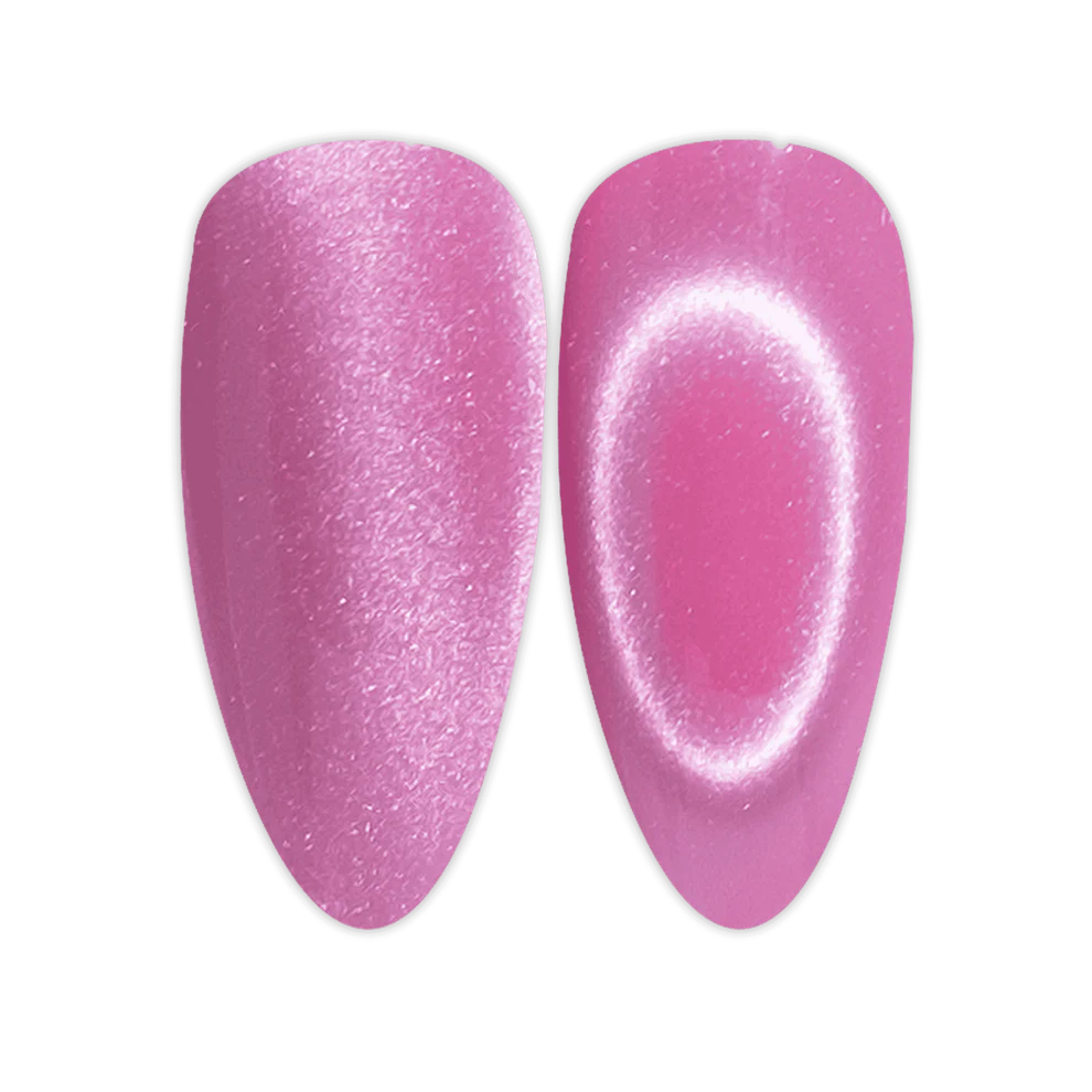 DND Diva 9D Cat Eye Gel Polish #08 – Kitty Blossom pink cat eye nail swatch DND DIVA gel polish