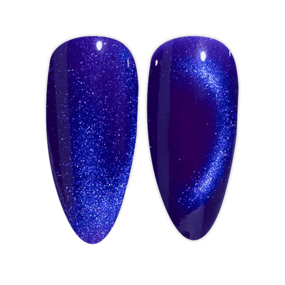 Purple cat eye nail swatch DND DIVA puma purple 06 gel polish
