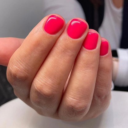 DND Flamingo Pink #413 pink gel polish manicure