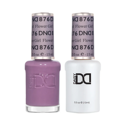 DND Flower Girl 876 gel and lacquer polish bottles, DND gel polish Canada, DND nail polish Canada