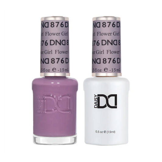 DND Flower Girl 876 gel and lacquer polish bottles, DND gel polish Canada, DND nail polish Canada