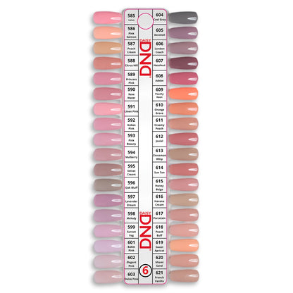 DND Gel Polish Set Collection #6 wholesale gel and lacquer duo shades for professional nail salons swatch