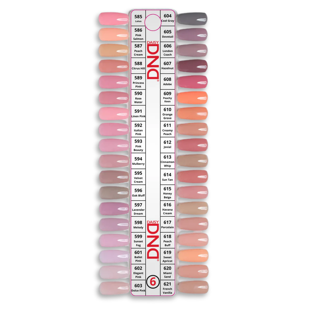 DND Gel Polish Set Collection #6, wholesale gel and lacquer duo shades for professional nail salons swatch