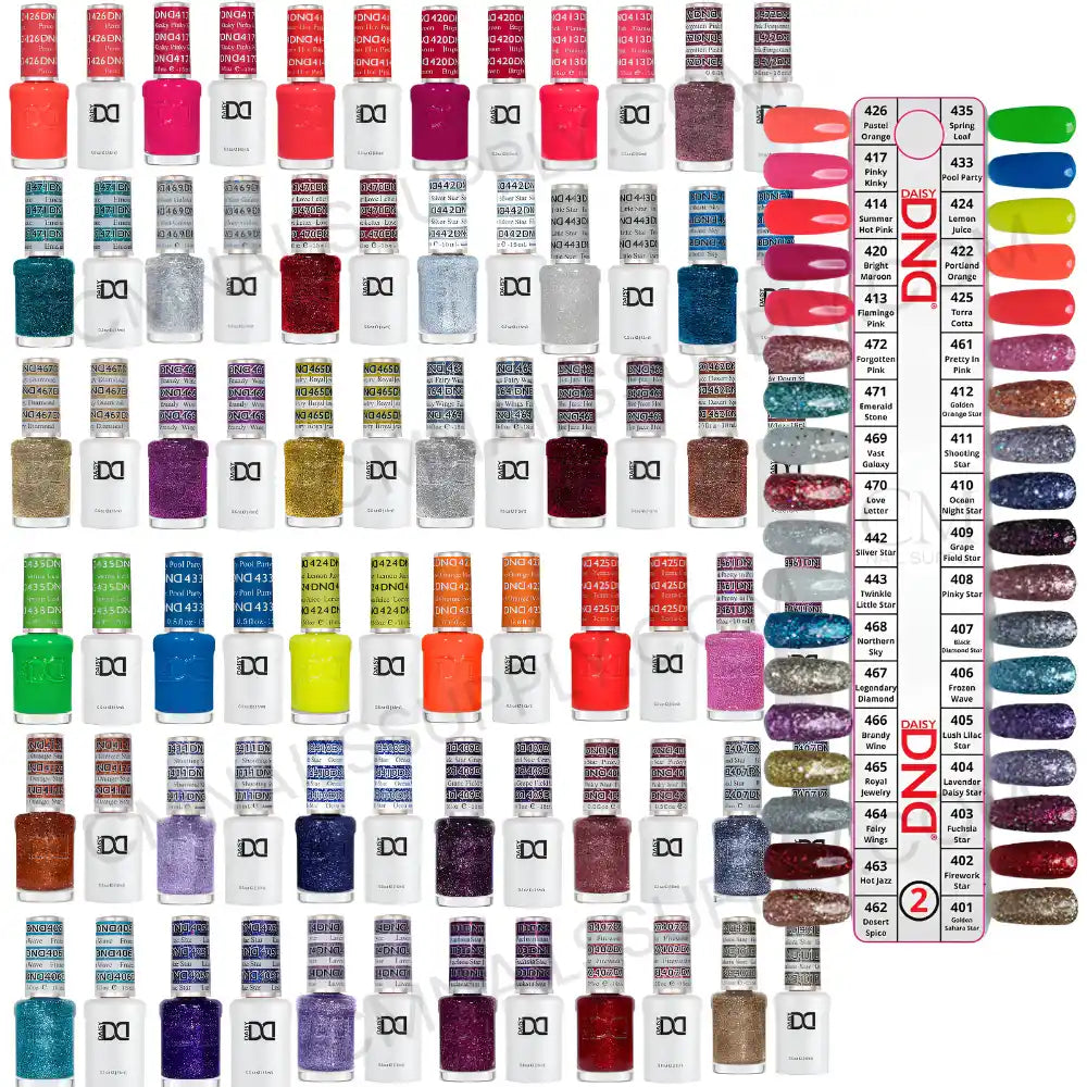 DND Gel Polish Set Collection #2 featuring 36 gel and lacquer duo sets