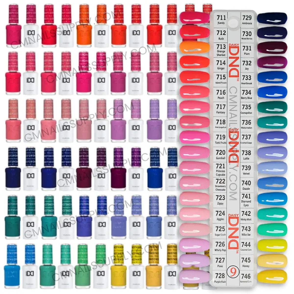 DND Gel Polish Set Collection #9 with 36 gel and nail polish duo shades #711-746