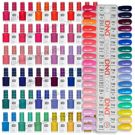 DND Gel Polish Set Collection #9 with 36 gel and nail polish duo shades #711-746