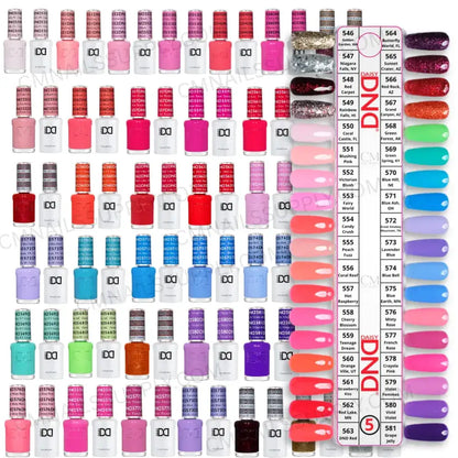 DND Gel Polish Set Wholesale Collection #5 with matching gel polish and nail lacquer online nail supply store