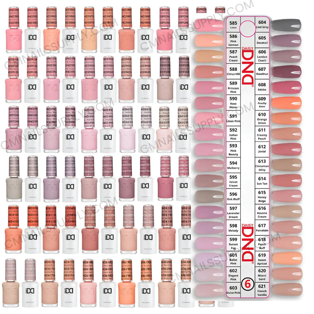 DND Gel Polish Set Collection #6, wholesale gel and lacquer duo shades for professional nail salons who want to buy in bulk.