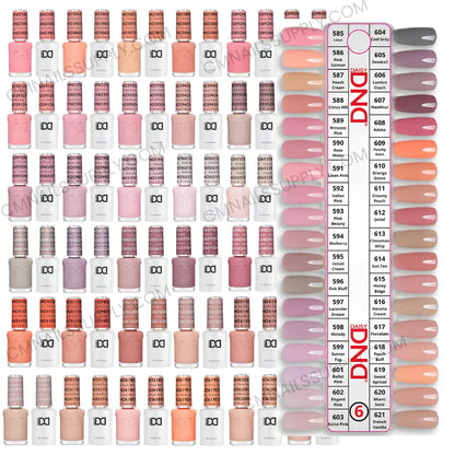 DND Gel Polish Set Collection #6, wholesale gel and lacquer duo shades for professional nail salons who want to buy in bulk.