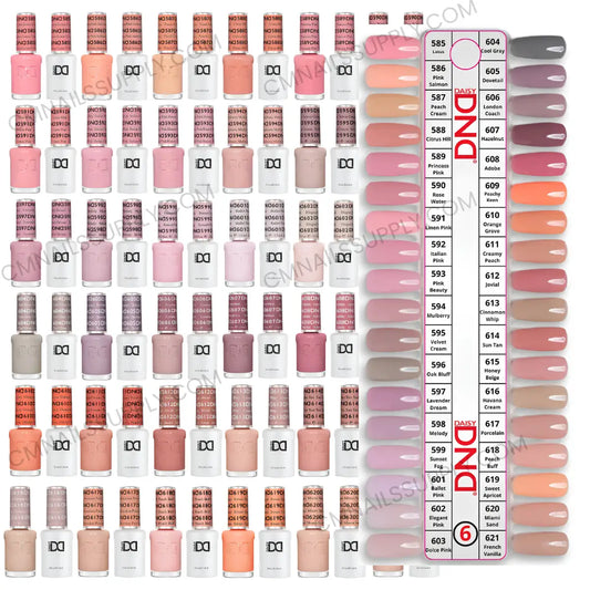 DND Gel Polish Set Collection #6, wholesale gel and lacquer duo shades for professional nail salons who want to buy in bulk.