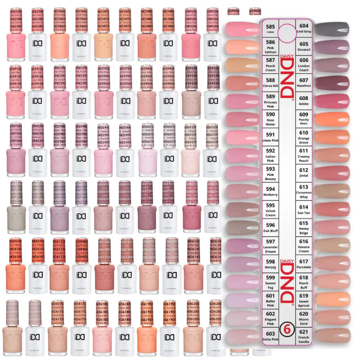 DND Gel Polish Set Collection #6, wholesale gel and lacquer duo shades for professional nail salons