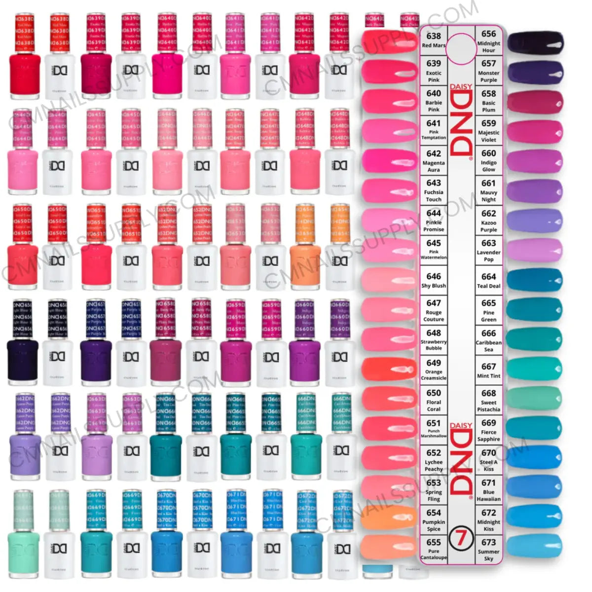 DND Gel Polish Set Collection #7, wholesale gel and lacquer duo shades for professional nail salons who want to buy in bulk.
