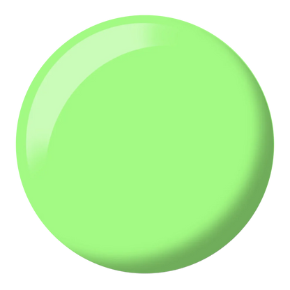 Close up color swatch of DND Green Forest #568 showing the neon green shade with white undertones