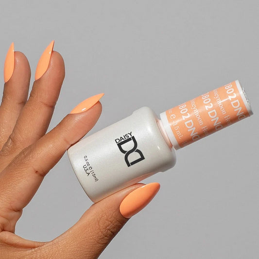 DND Honeymoon #802 beige orange gel polish manicure