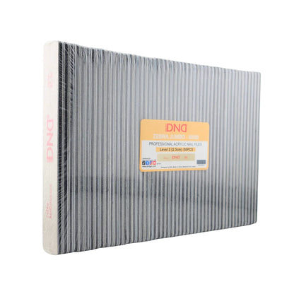 Front view of DND jumbo square zebra nail file showing 80 80 grit surface