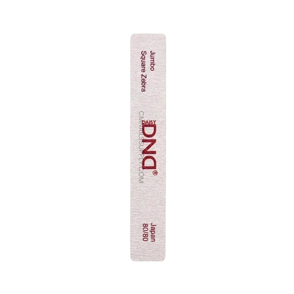 Nail technician using DND jumbo square zebra nail file for professional salon service