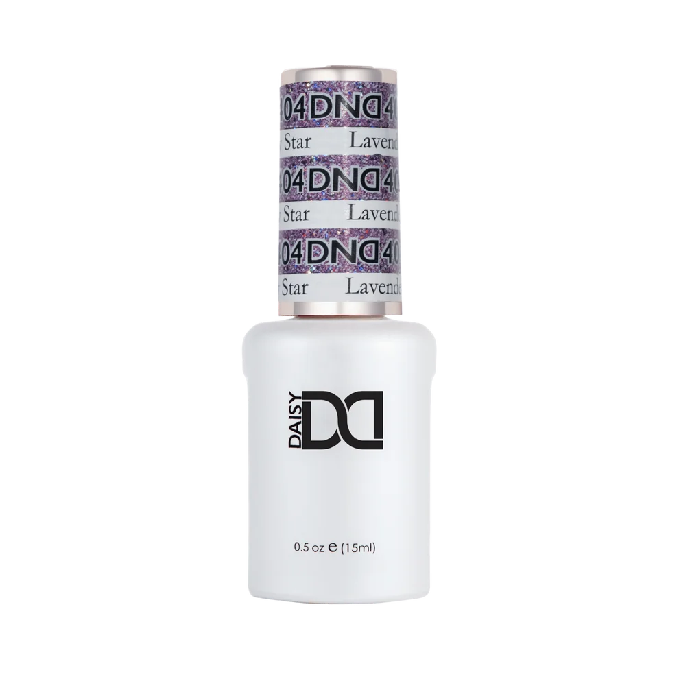 DND Lavender Daisy Star #404 purple glitter gel polish