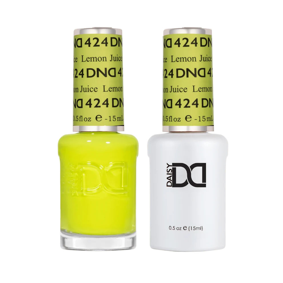 DND Lemon Juice #424 gel polish and nail lacquer duo