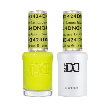 DND Lemon Juice #424 gel polish and nail lacquer duo