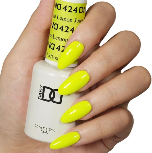 DND Lemon Juice #424 yellow gel polish manicure