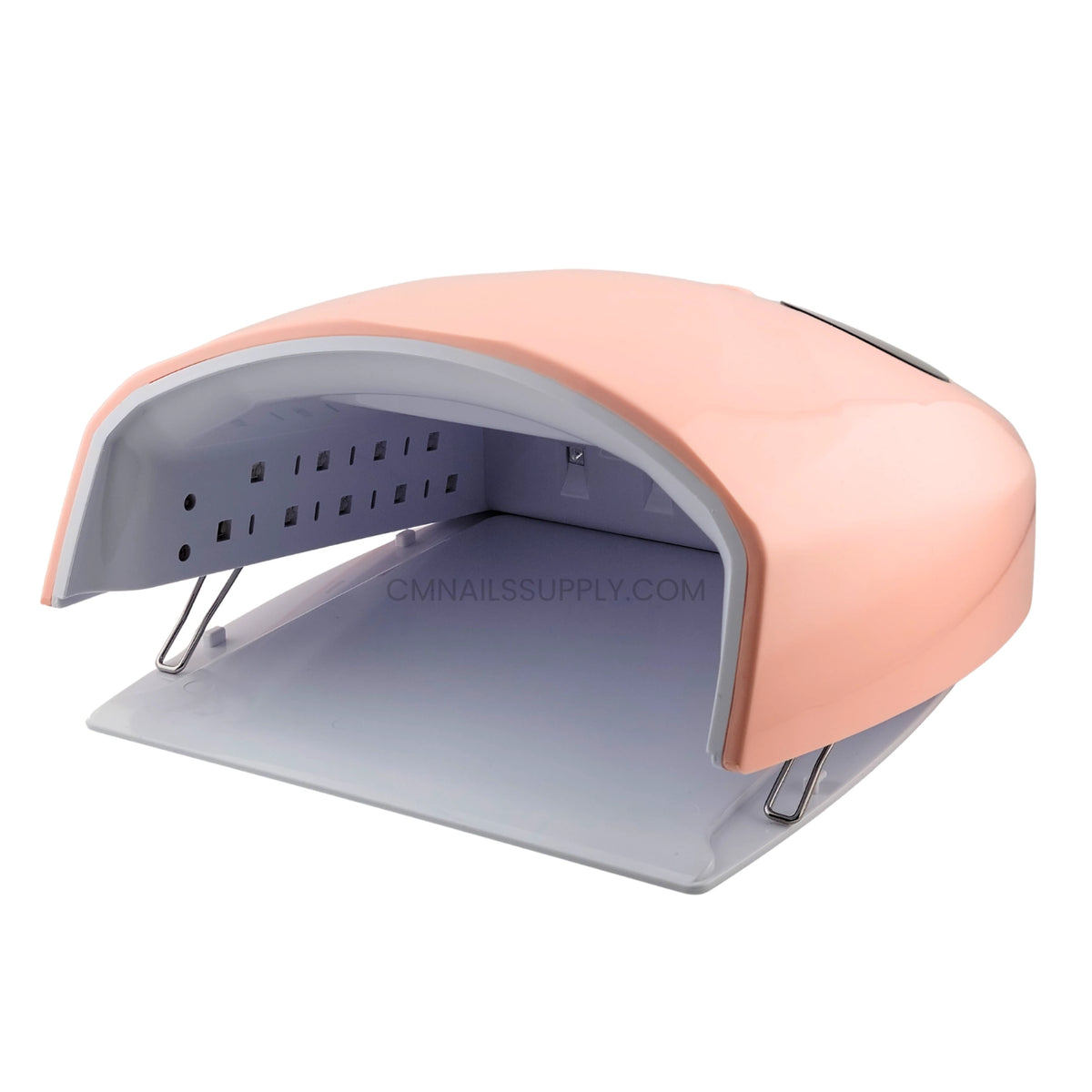 DND nail lamp with the chamber open and empty