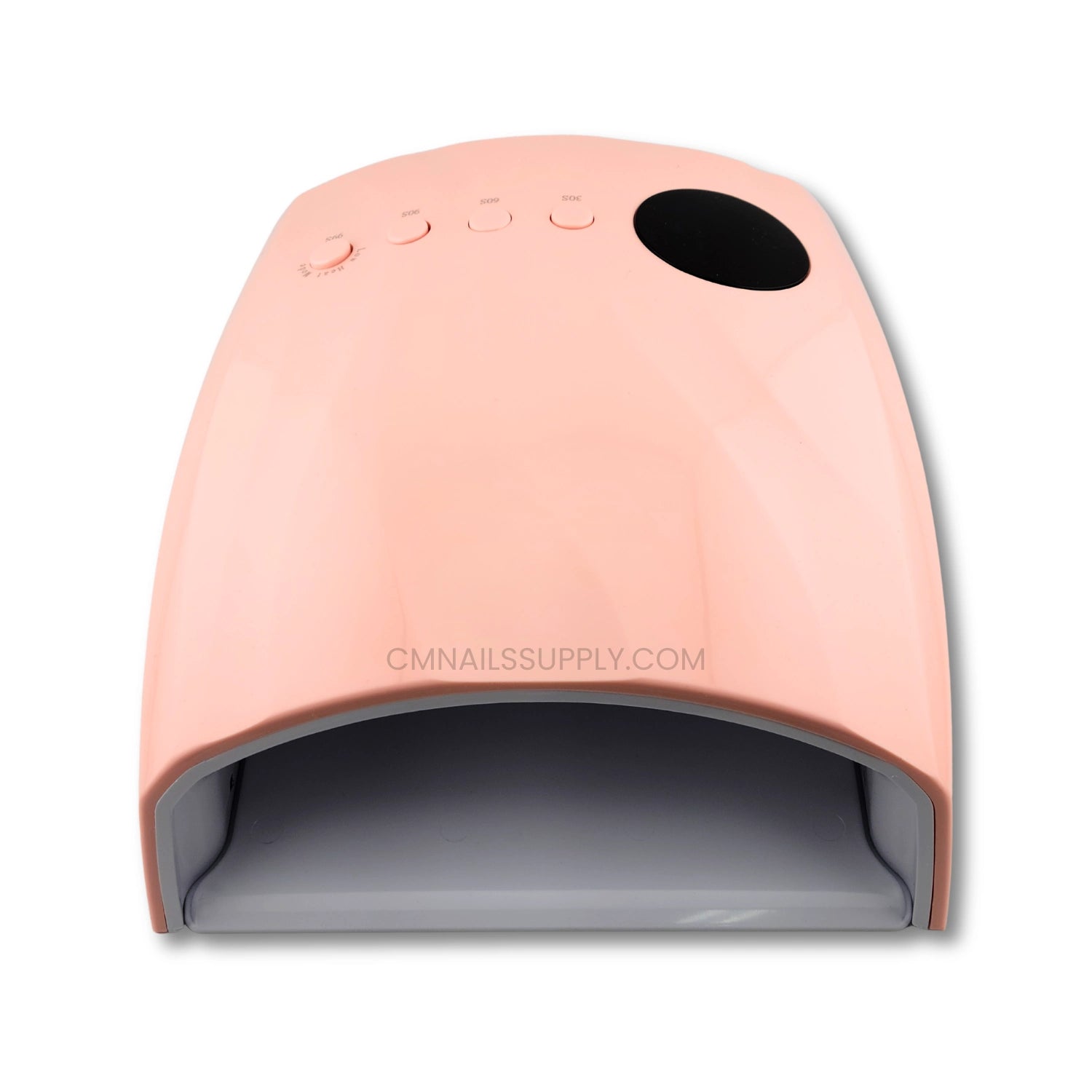 DND nail lamp shown with its charging adapter and cord