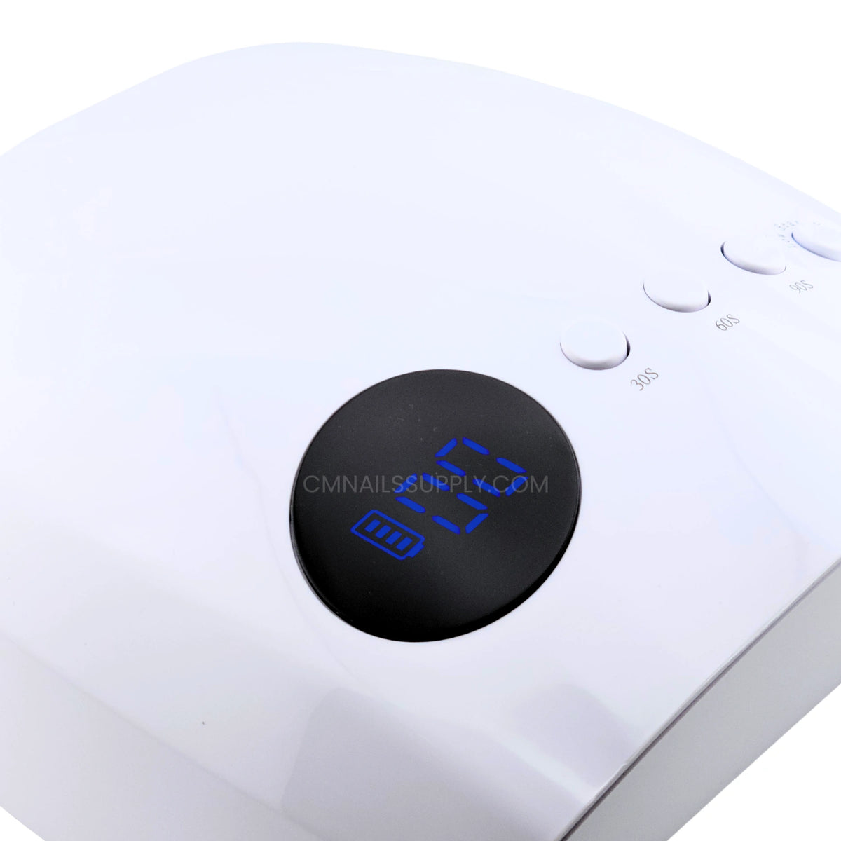 The digital timer display on the white DND nail lamp showing the second options
