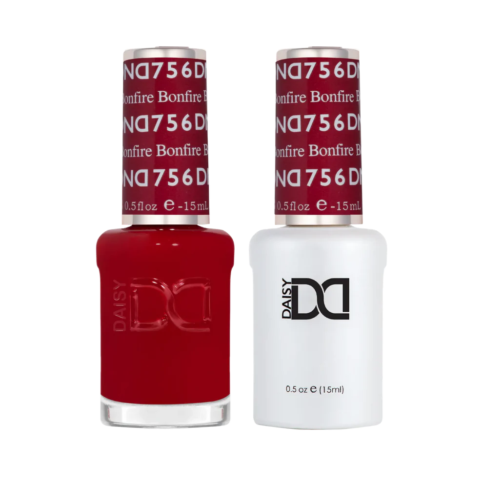 DND Bonfire #756 nail polish and gel combo, DND polish Canada, DND gel Canada
