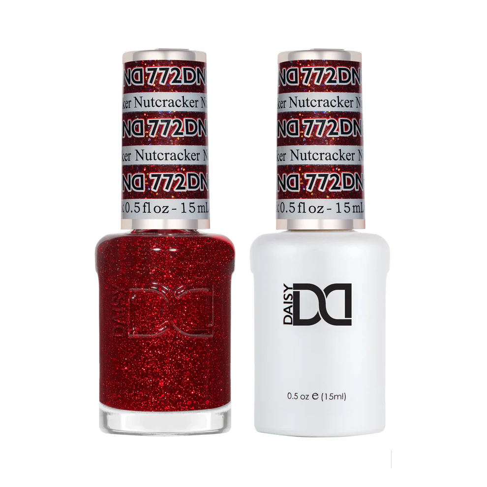 DND Nutcracker 772 gel and lacquer polish bottles, DND polish Canada