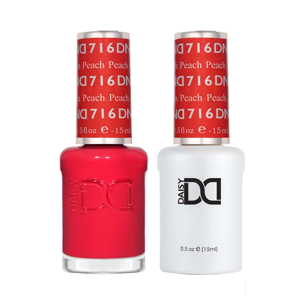DND Peach #716 gel polish and nail lacquer duo