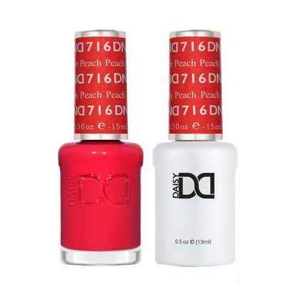 DND Peach #716 gel polish and nail lacquer duo