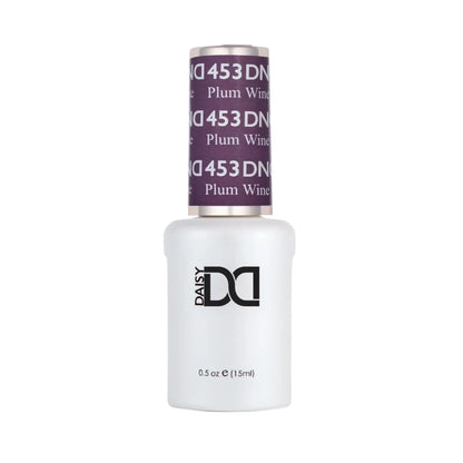 DND Plum Wine #453 gel polish bottle in a rich plum wine nail colour.