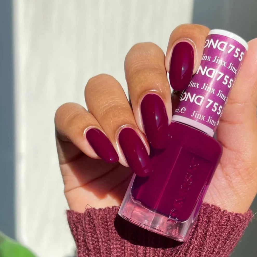 DND Jinx 755 gel and lacquer polish bottles, DND polish Canada