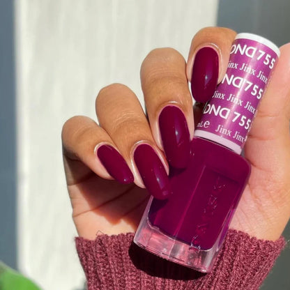 DND Jinx 755 gel and lacquer polish bottles, DND polish Canada