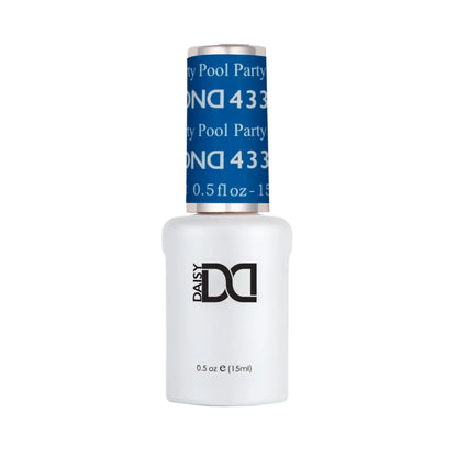 DND Pool Party #433 gel polish bottle in a vibrant pool blue nail colour.