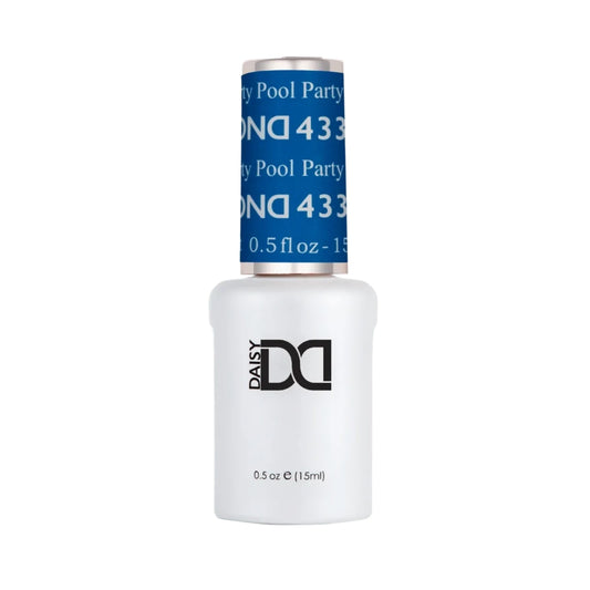 DND Pool Party #433 gel polish bottle in a vibrant pool blue nail colour.
