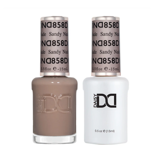 DND Sandy Nude 858 gel polish bottle, DND nail polish Canada, DND Gel Canada
