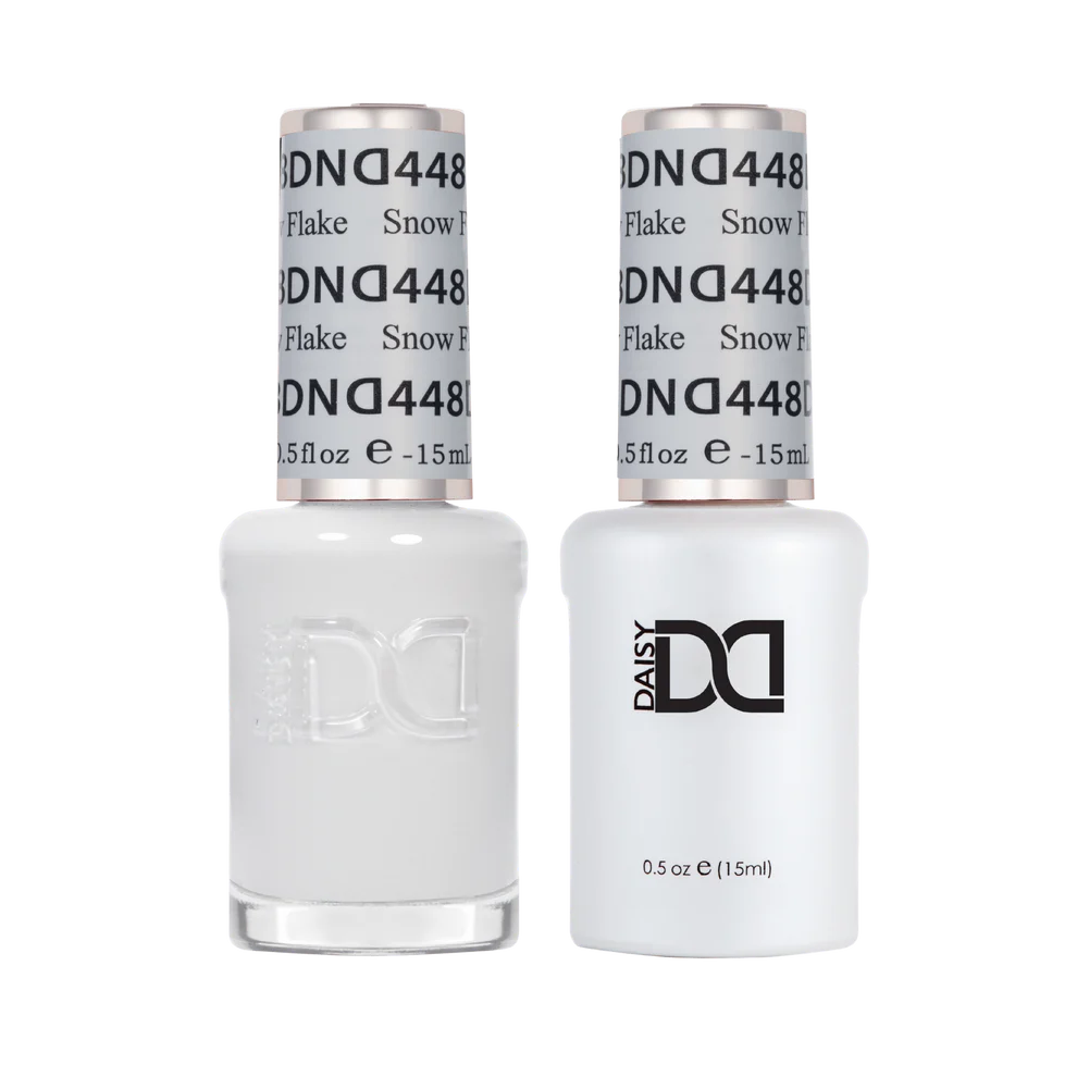 DND Snow Flake #448 Gel & Lacquer Duo featuring matching gel polish and nail lacquer.