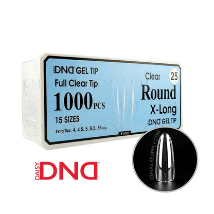 DND soft gel nail tips long almond clear full cover 1000 piece set