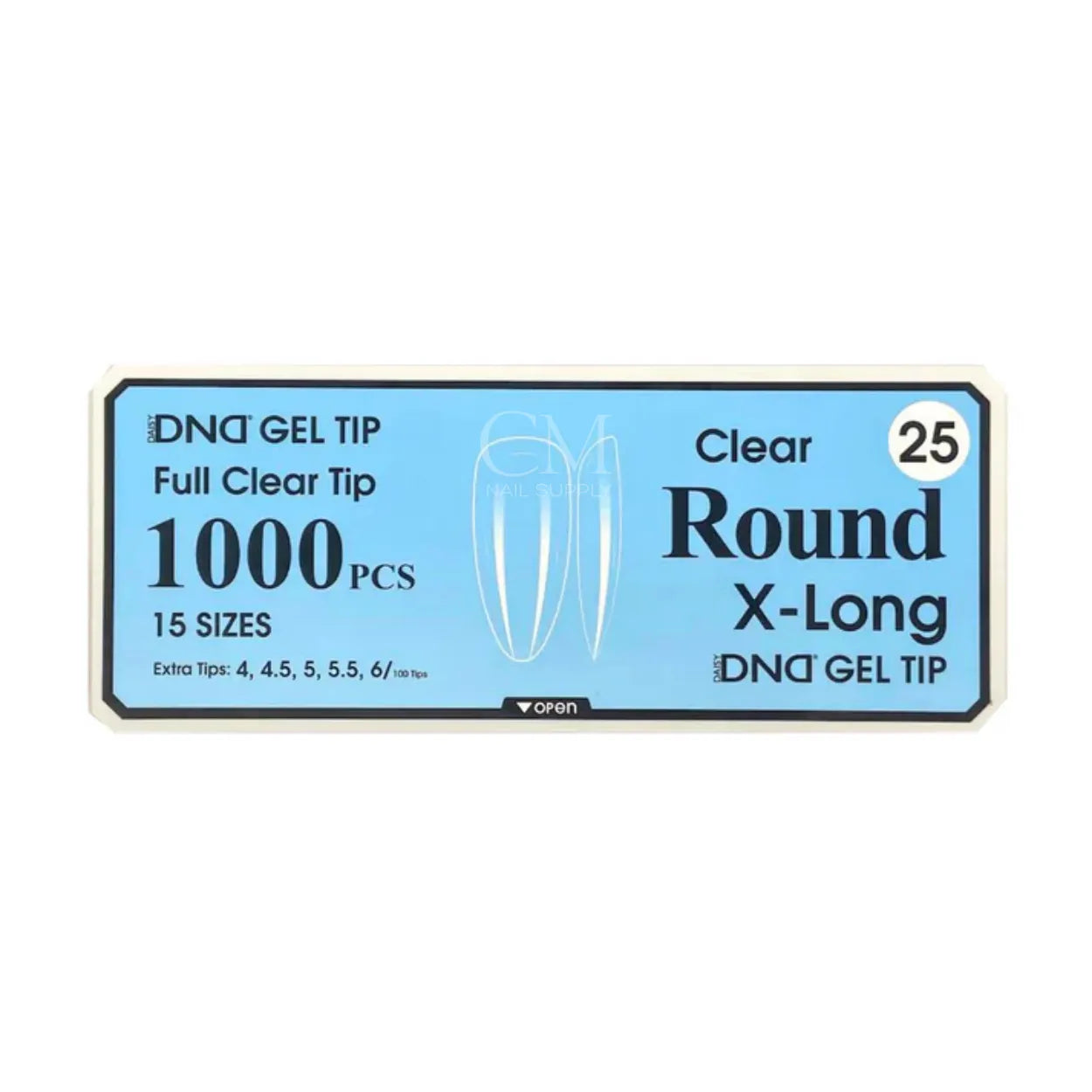 DND soft gel nail tips long almond clear full cover 1000 piece set