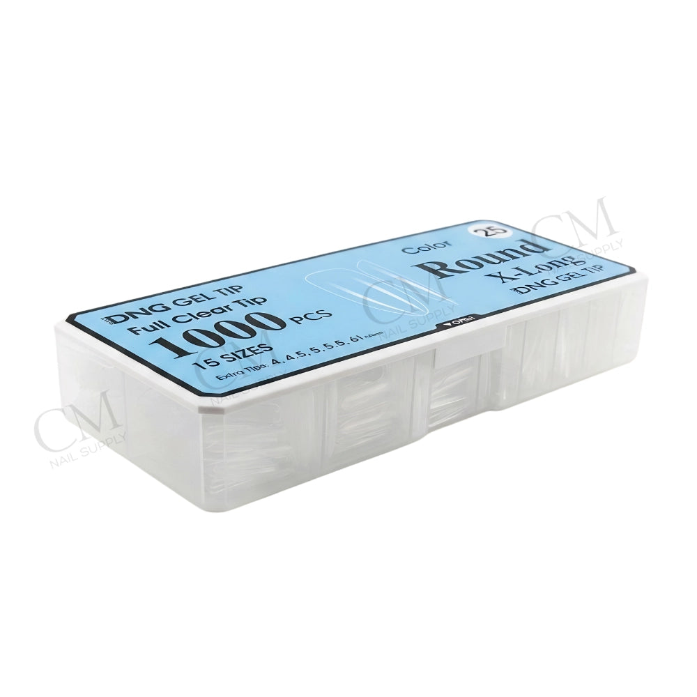 DND soft gel nail tips long almond packaging 1000 pieces clear side