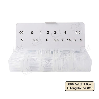DND soft gel nail tips size chart with half sizes 4 4.5 5 5.5