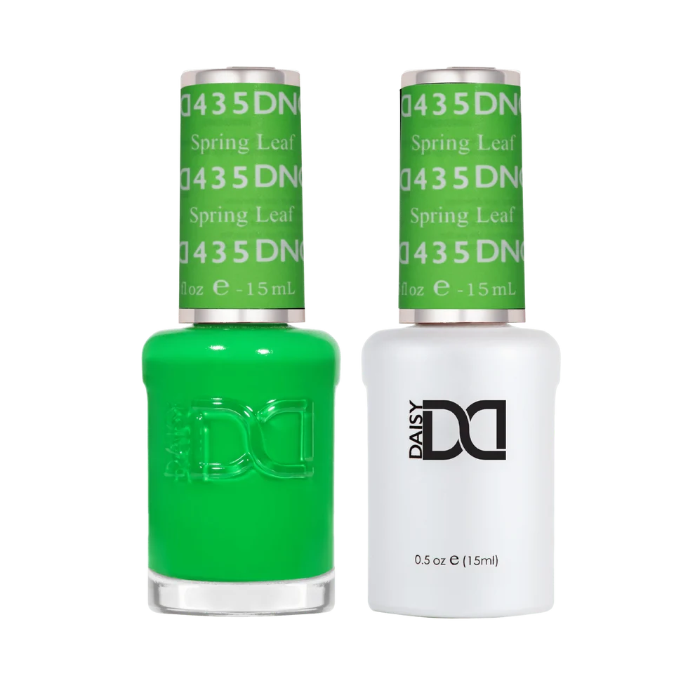 DND Spring Leaf #435 Gel & Lacquer Duo featuring matching gel polish and nail lacquer.